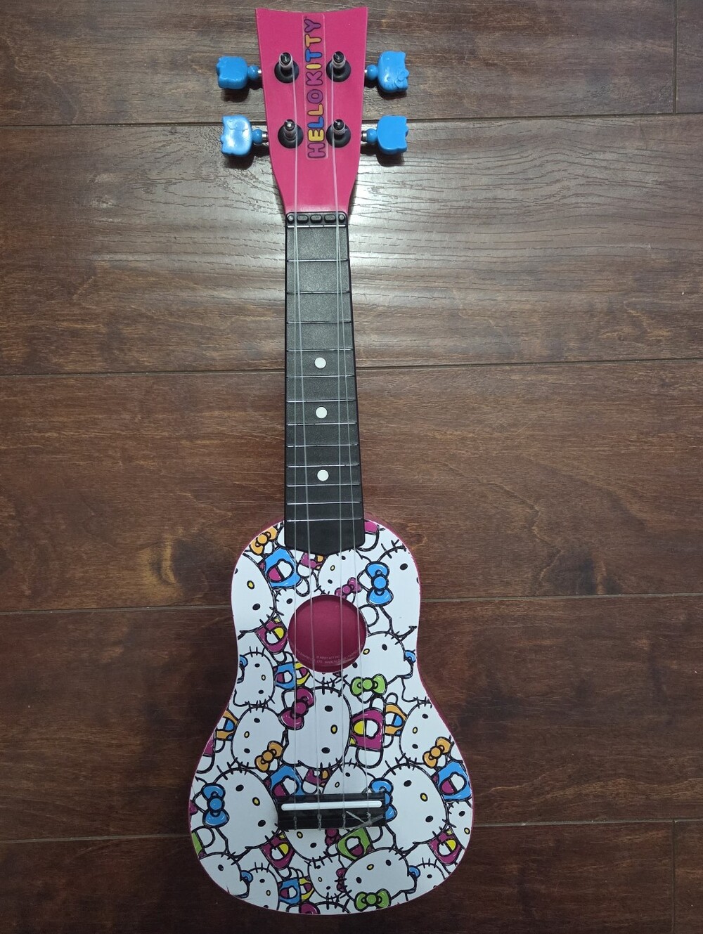 Hello Kitty Pink and Blue Kids 20" Ukulele with Character Print Toy Guitar